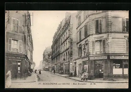 AK Boulogne-sur-Seine, Rue Escudier
