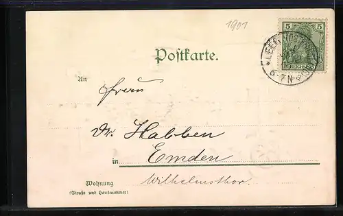 AK Jahreszahl 1901 mit Siegel und Kleeblatt
