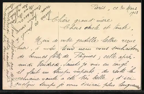 AK Mädchen mit Blumen zu Ostern