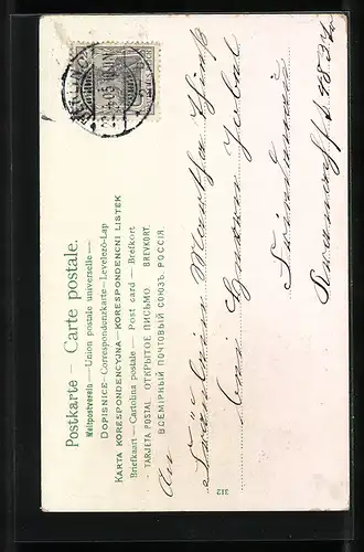 AK Fröhliche Ostern, Osterhase und Veilchen