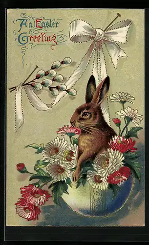 AK Osterhase in Ostereischale