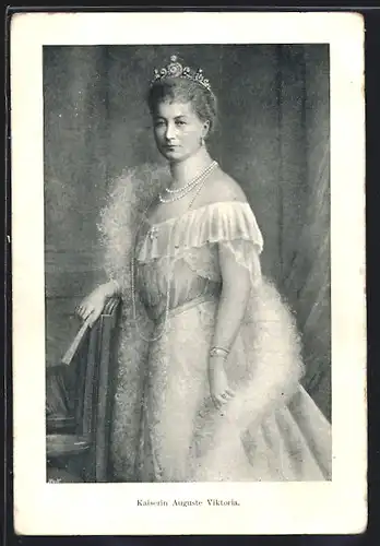 Künstler-AK Kaiserin Auguste Victoria Königin von Preussen mit Fächer