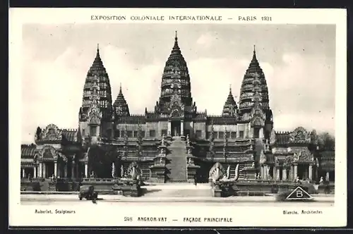 AK Paris, Exposition coloniale internationale 1931, Angkor Vat, Facade Principale