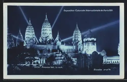 AK Paris, Exposition coloniale internationale 1931, Angkor-vat, la nuit