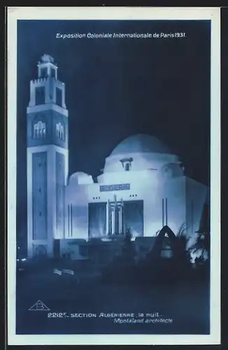AK Paris, Exposition coloniale internationale 1931, Section Algerienne, la nuit