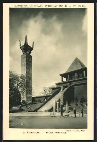 AK Paris, Exposition coloniale internationale 1931, Madagascar, Facade principale
