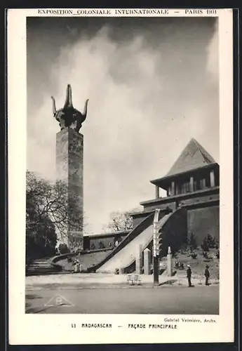 AK Paris, Exposition coloniale internationale 1931, Madagascar, Facade principale