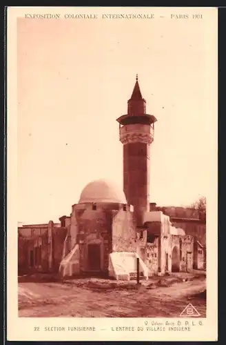 AK Paris, Exposition coloniale internationale 1931, Section Tunisienne, L`Entrée du Village Indigene
