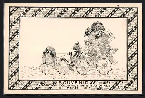 AK Paris, Exposition coloniale internationale 1931, Kresna, Secondé par les Dieux, S`en Va-T-En Guerre