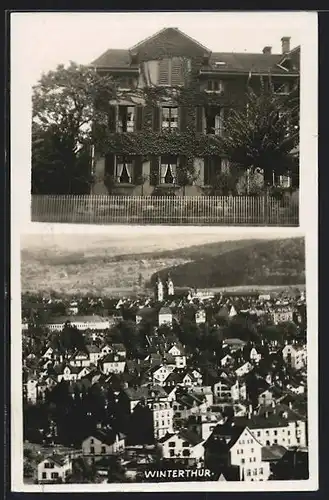 AK Winterthur, Blick auf ein Gebäude, Panorama der Stadt