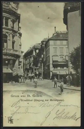 AK St. Gallen, Rösslithor, Eingang zur Multergasse