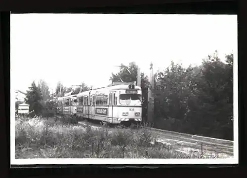 Fotografie P. Boehm, Ansicht Bielefeld, Strassenbahn-Triebwagen Nr. 823 der Linie 2 Richtung Sieker