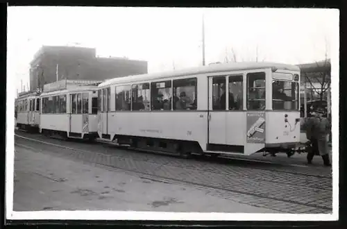 Fotografie P. Boehm, Ansicht Duisburg, Strassenbahn - Triebwagen Nr. 256