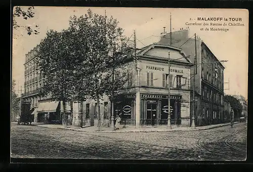 AK Malakoff-la-Tour, Carrefour des Routes de Châtillon et de Montrouge