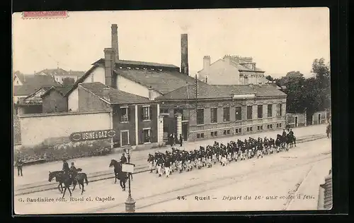 AK Rueil, Départ du 16, aux ecoles á feu