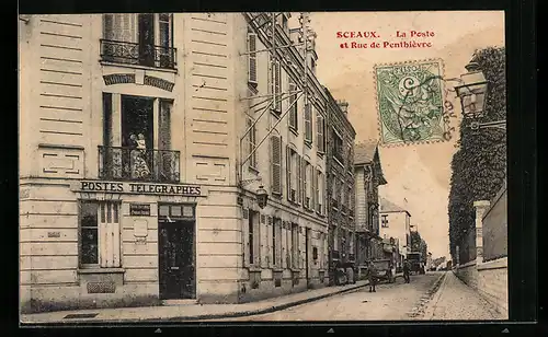 AK Sceaux, La Poste et Rue de Penthièvre