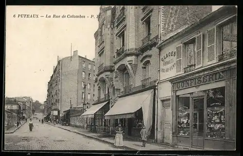AK Puteaux, La Rue de Colombes