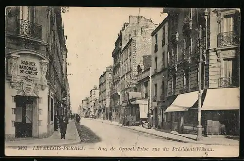 AK Levallois-Perret, Rue de Gravelle prise de la Rue du President Wilson