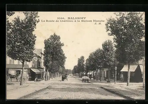 AK Malakoff, La route de Chatillon à la Maison Blanche