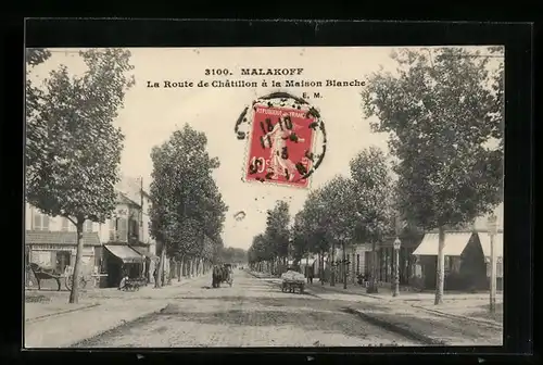 AK Malakoff, La Route de Chatillon à la Maison Blanche