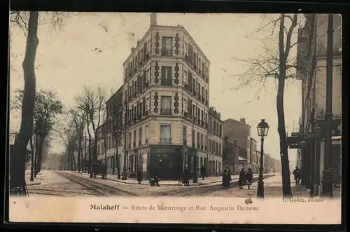 AK Malakoff, Route de Montrouge et Rue Augustin Dumont