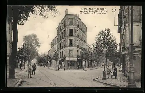 AK Malakoff-la-Tour, Avenue Augustin Dumont et Route de Montrouge