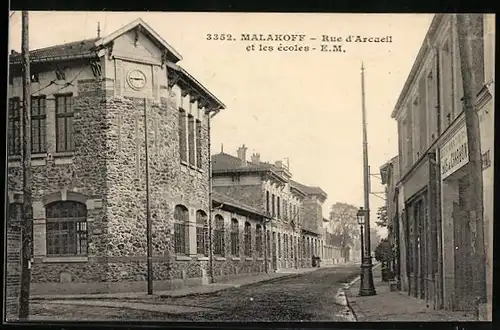 AK Malakoff, Rue d`Arcueil et les écoles