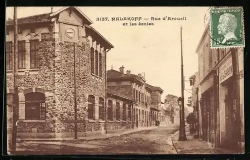 AK Malakoff, Rue d`Arcueil et les écoles