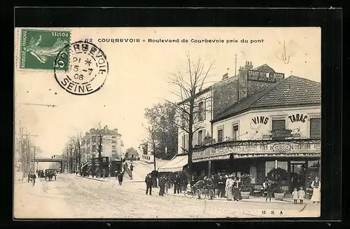 AK Courbevoie, Boulevard de Courbevoie pris du pont