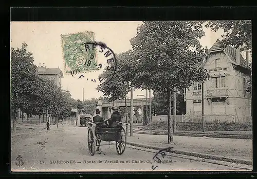 AK Suresnes, Route de Versailles et Chalet du Journal