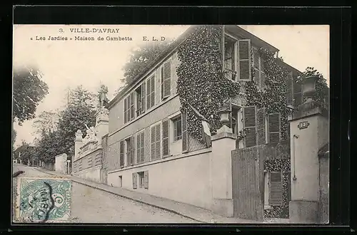 AK Ville d`Avray, Les Jardies Maison de Gambetta, Strassenpartie mit besonderem Haus
