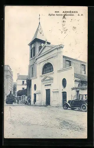 AK Asnières, Eglise Sainte-Genevieve