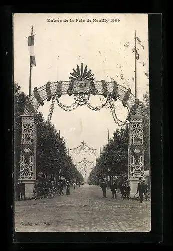 AK Neuilly, Entrée de la Fête de Neuilly 1909