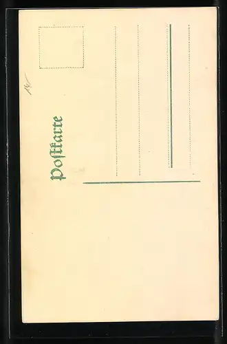 AK Dame mit Federhut, Scherenschnitt