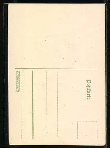 AK Junge Dame mit Hut, Scherenschnitt