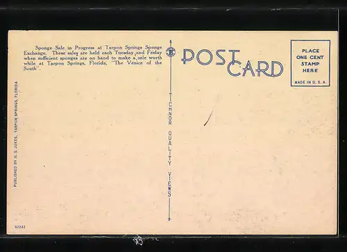 AK Tarpon Springs, FL, A Sponge Sale in Progress