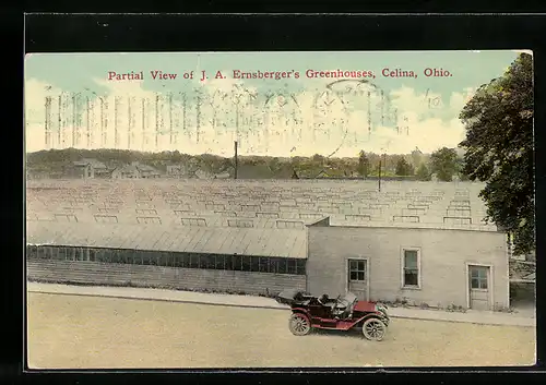 AK Celina, OH, Partial View of J.A. Ernsberger`s Greenhouse