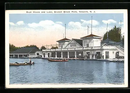 AK Newark, NJ, Boat House and Lake, Branch Brook Park