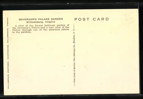 AK Williamsburg, VA, Governor`s Palace Garden