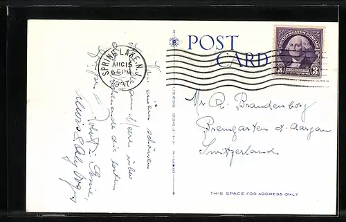 AK Spring Lake, NJ, New Swimming Pool, Pavilion and Bathing Beach from Monmouth Hotel