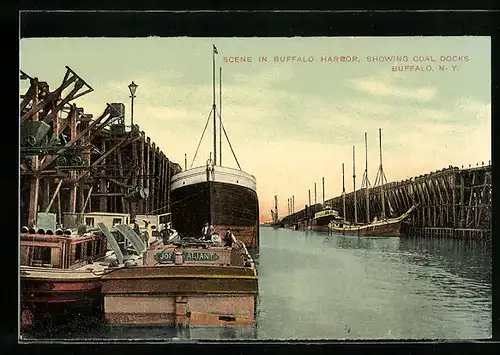 AK Buffalo, NY, Scene in Buffalo Harbor, Showing Coal Docks