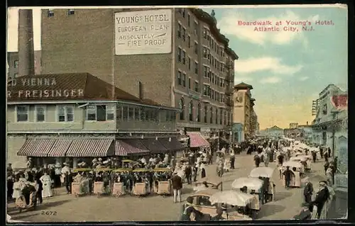 AK Atlantic City, NJ, Boardwalk at Young`s Hotel