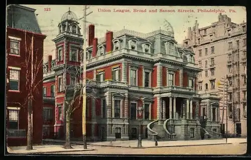AK Philadelphia, PA, Union League, Broad and Sanson Streets