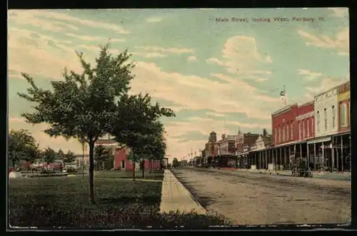 AK Fairbury, IL, Main Street, looking West