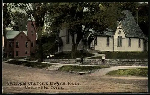 AK Unionville, CT, Episcopal Church & Engine House