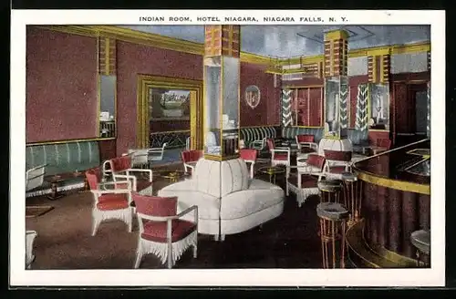 AK Niagara Falls, NY, Hotel Niagara, Indian Room, Interior