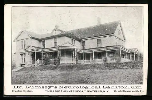 AK Watkins, NY, Dr. Rumsey`s Neurological Sanitorium, Hillside-on-Seneca