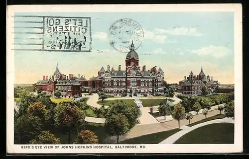 AK Baltimore, MD, Bird`s Eye View of Johns Hopkins Hospital