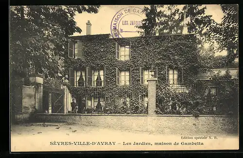 AK Sèvres-Ville-D`Avray, Les Jardies, maison de Gambetta