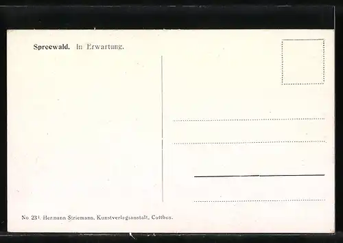 AK Spreewald, In Erwartung, Spreewälder Tracht